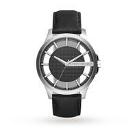 Armani Exchange Men\'s Dress Black Leather Strap Watch AX2186