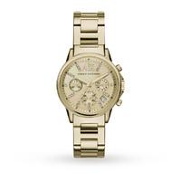 Armani Exchange Ladies Dress Gold Plated Chronograph Watch AX4327