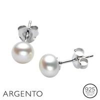 argento white pearl stud 55 6mm