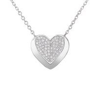 Argento Silver Crystal Heart Necklace
