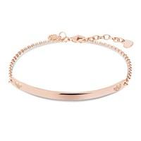 Argento Rose Gold Crystal Hearts Bar Bracelet