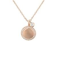 argento rose gold coin crystal necklace