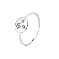 Argento Outlet Blue Three Stars CZ Ring