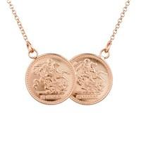 Argento Two Coin Rose Gold Necklace