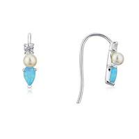 Argento Blue Opal & Pearl Drop Earrings