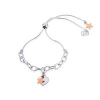 Argento Silver & Rose Gold Star Pull Bracelet