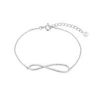 Argento Silver Crystal Elongated Infinity Bracelet