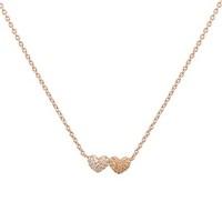 Argento Rose Gold Double Heart Necklace