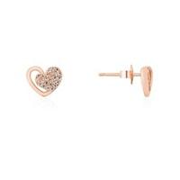 Argento Rose Gold Pave Heart Studs