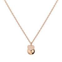 Argento Rose Gold Heart & Ball Necklace