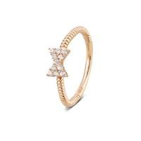 Argento Outlet Rose Gold Crystal Bow Dimple Band Ring