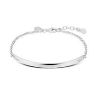 Argento Silver Crystal Hearts Bar Bracelet