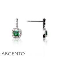 Argento Galaxy Square Emerald Style Earrings