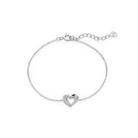 Argento Shimmering Hearts Crystal Outline Bracelet