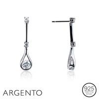 Argento Long Cubic Zirconia Teardrop Earrings