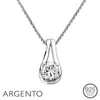 argento solitaire cradled cz necklace