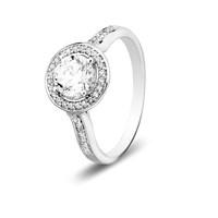 Argento CZ Halo Ring