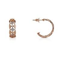 Argento Outlet Rose Gold Cubic Zirconia Pattern Earrings