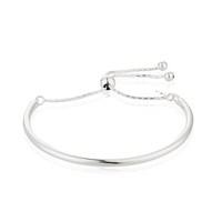 Argento Rhodium Plated Pull Friendship Bangle Silver