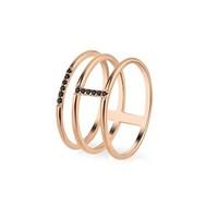 Argento Outlet Rose Gold Simple Treble Band Ring
