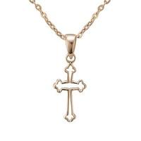 Argento Rose Gold Open Cross Necklace