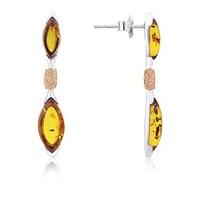 Argento Amber Mix Drop Earrings