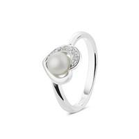 Argento Outlet Cubic Zirconia Pearl Heart Ring