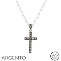 Argento Marcasite Cross Necklace