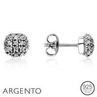 argento solitaire pav ball stud earrings