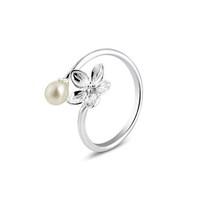 argento pearl flower wrap ring