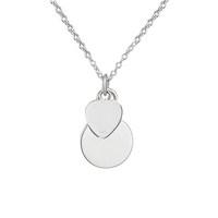Argento Heart and Plate Necklace