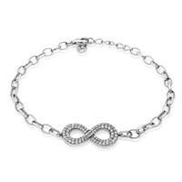 Argento CZ Infinity Bracelet