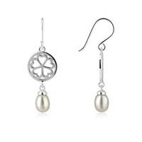 Argento Clover Pearl Earrings