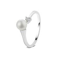 Argento Pearl CZ Open Ring