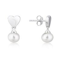 argento heart pearl earrings