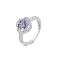 Argento Outlet Galaxy Amethyst Flower Ring