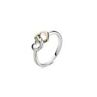 Argento Silver and Gold Interlocking Hearts Ring
