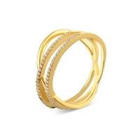Argento Outlet Gold Pave Wrap CZ Ring