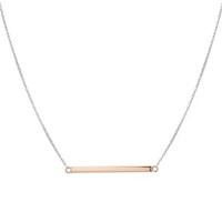 Argento Silver and Rose Gold Bar Necklace