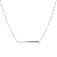 argento rounded silver bar necklace