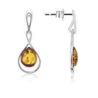 argento amber teardrop drop earrings