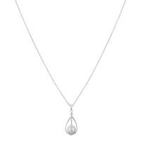 Argento Caged Pearl Crystal Necklace