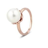 Argento Outlet Rose Gold Flower Pearl Ring