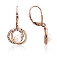 Argento Rose Gold Pearl Swirl Earrings