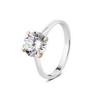 Argento Outlet Solitaire Rose Gold Mix Single CZ Ring