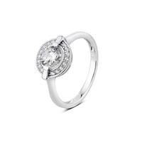 Argento Outlet Solitaire Halo Border CZ Ring