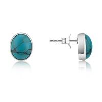Argento Oval Turquoise Studs