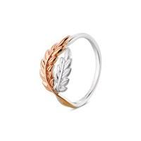 argento rose gold silver leaf ring