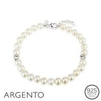 Argento Two Hearts Pearl Bracelet