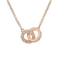 Argento Rose Gold CZ Link Necklace